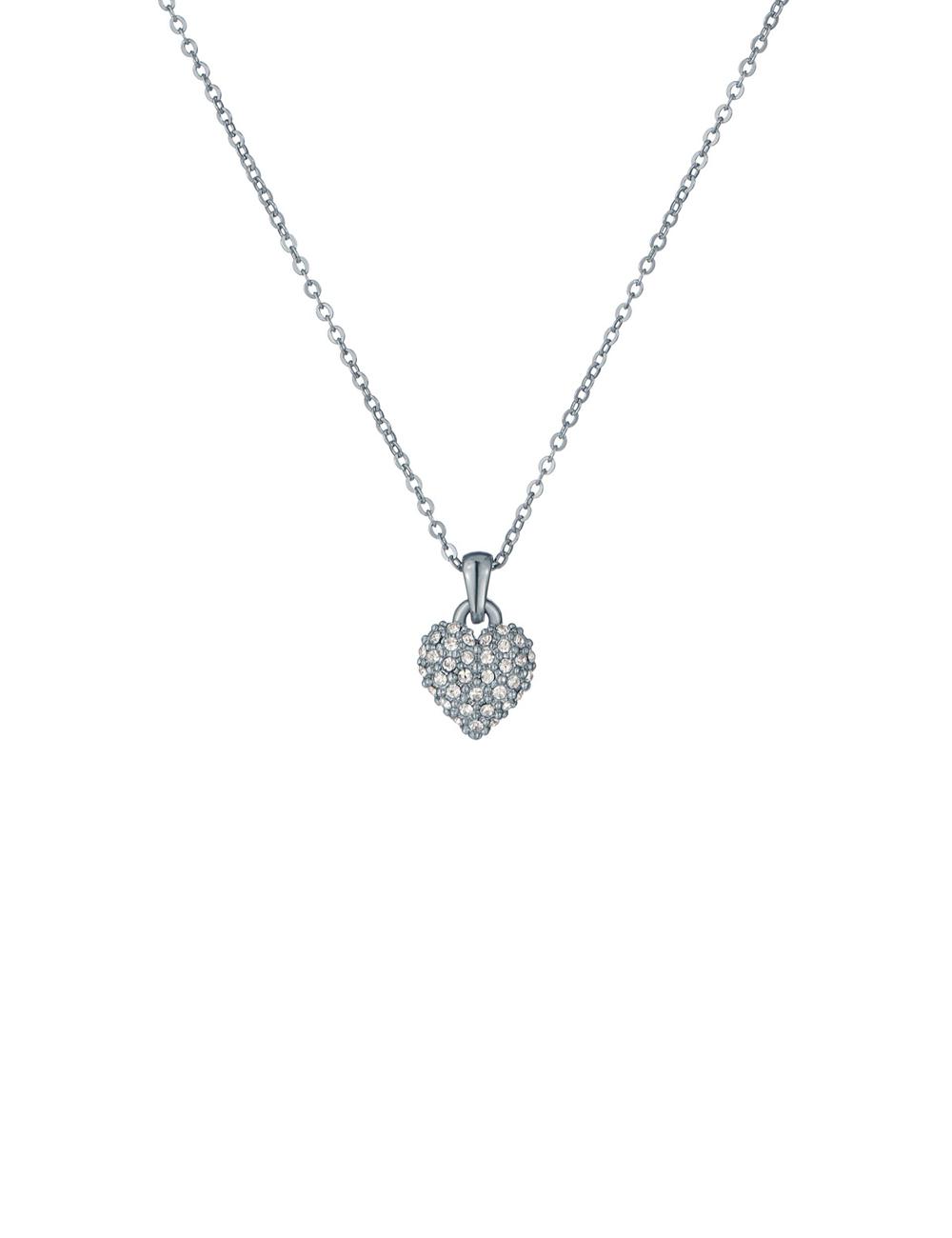 Women Ted Baker ADORINA - Mini Crystal Heart Pendant Necklaces Silver | KSA  1406-SORGU
