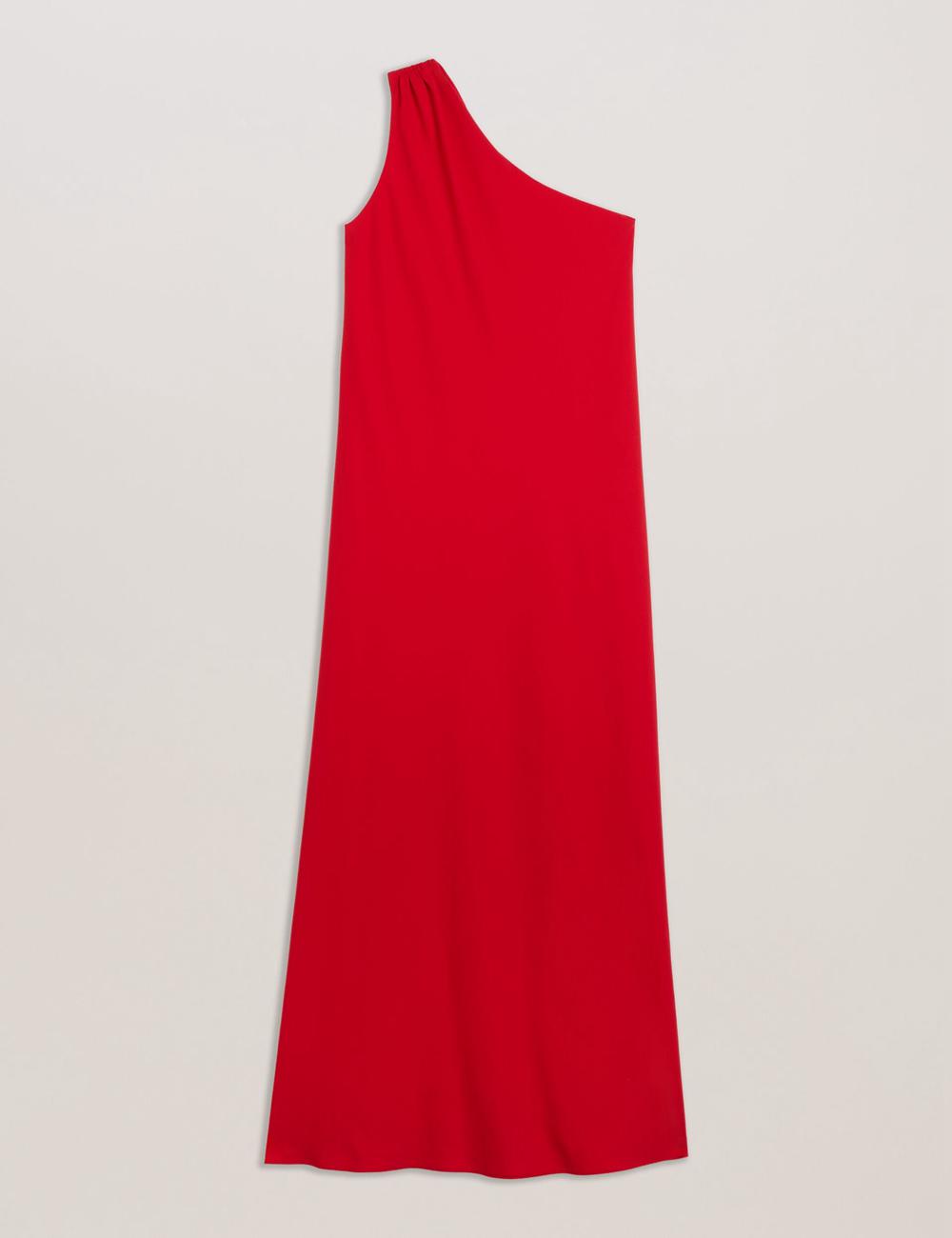Women Ted Baker AISLI - One Shoulder Woven Maxi Dresses Red | KSA  8059-CTQOJ