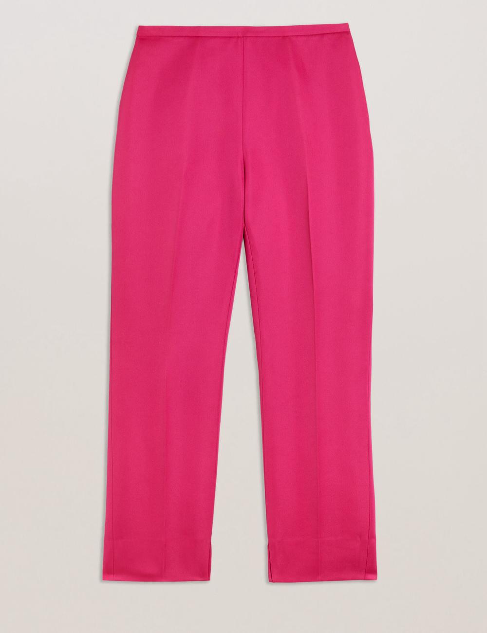 Women Ted Baker AKENIT - Satin Tailored Slim Leg Trousers Fuchsia | KSA  8056-LJNAZ