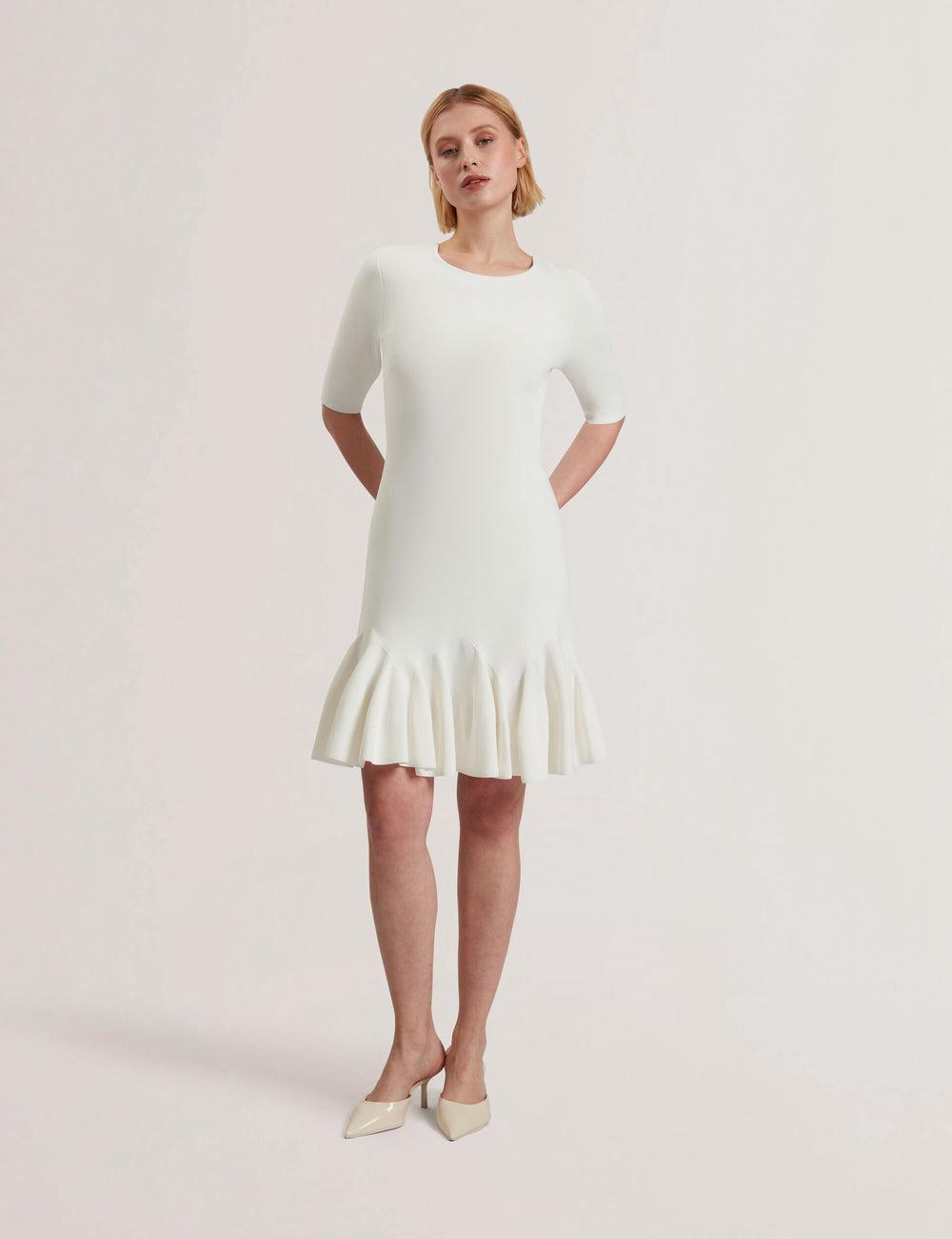 Women Ted Baker ALZANN Mini Dresses Ivory | KSA  4017-DSLAE