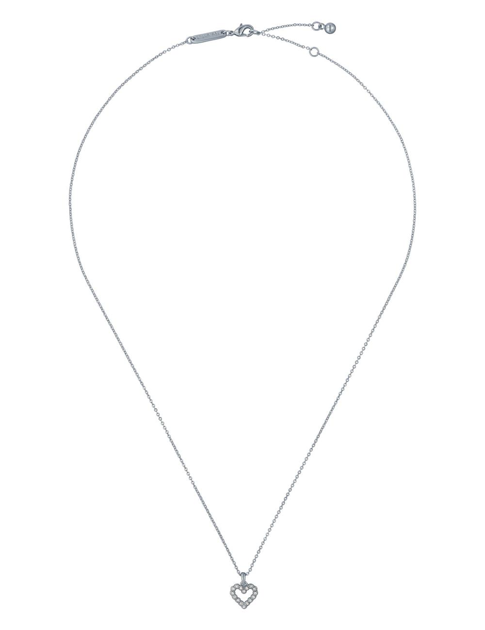 Women Ted Baker AMORE - Crystal Open Heart Pendant Necklaces Silver | KSA  5403-DQVCI