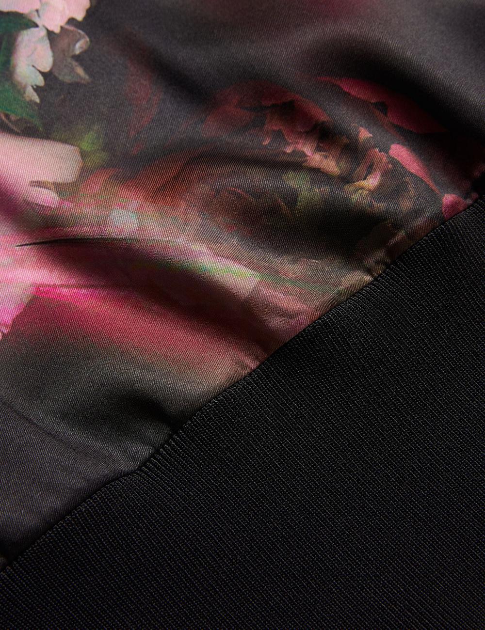 Women Ted Baker ASTHAA - Floral Woven Front Short Sleeve Top Blouses Black | KSA  2761-ORBXC