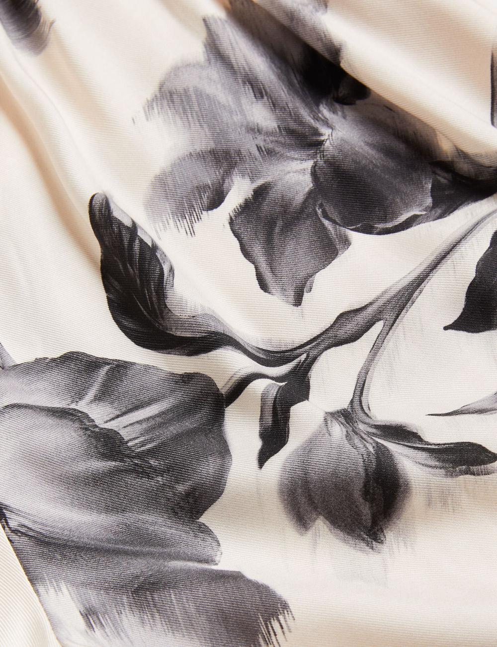 Women Ted Baker AWYNA - Floral Print Pull-On Wide Leg Trousers Black | KSA  0394-WTVFD