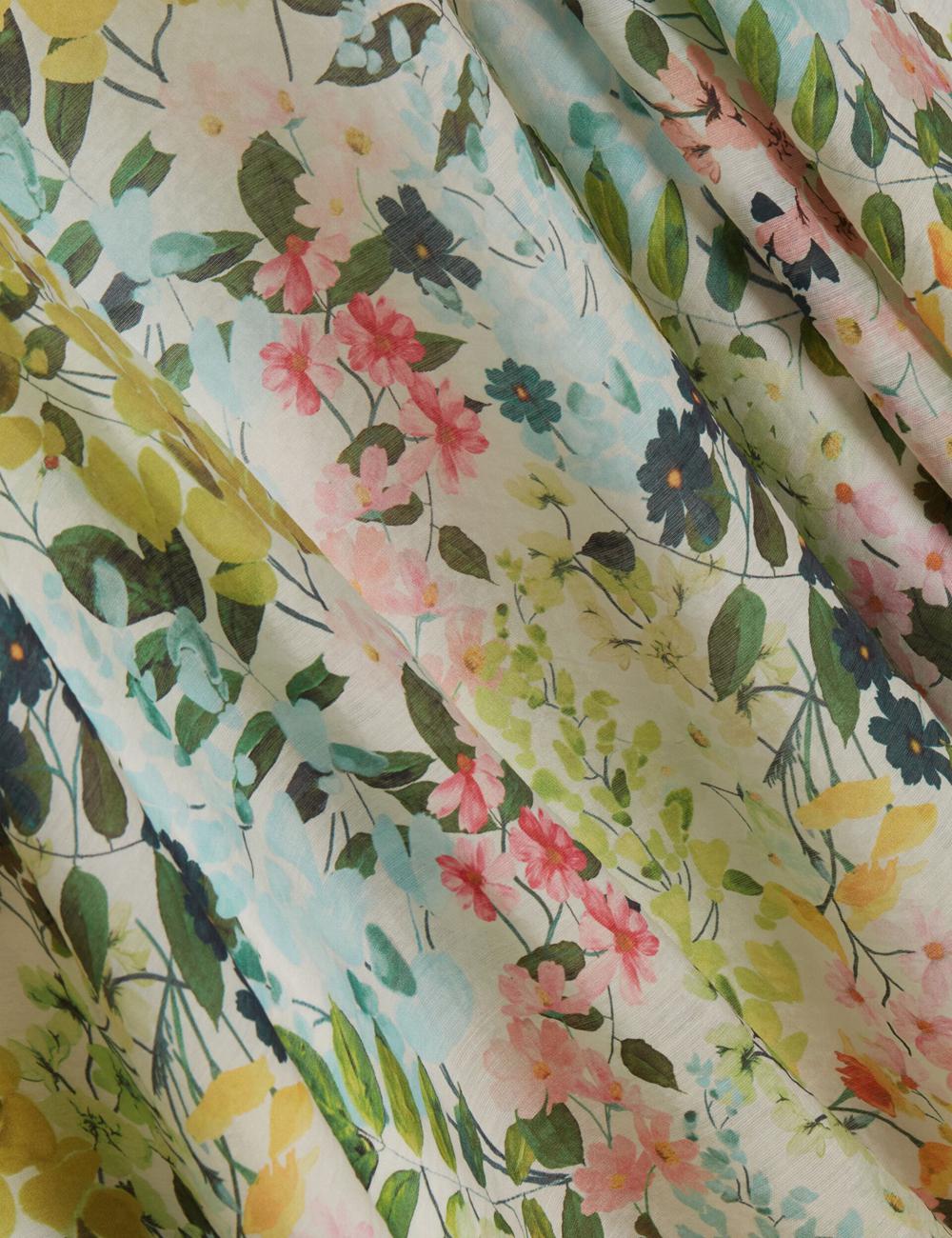 Women Ted Baker AZULLA - Floral A-Line Woven Midi Skirts Ivory | KSA  6798-HKNGD
