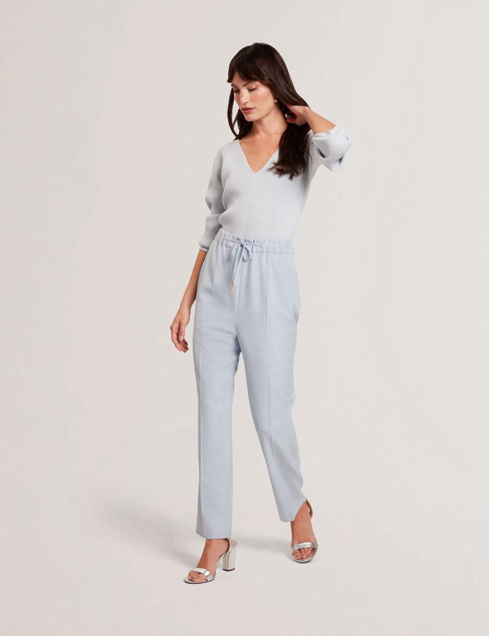 Women Ted Baker BALLIA - Elasticated Waist Tailored Tapered Trousers Blue | KSA  4508-DOWVM