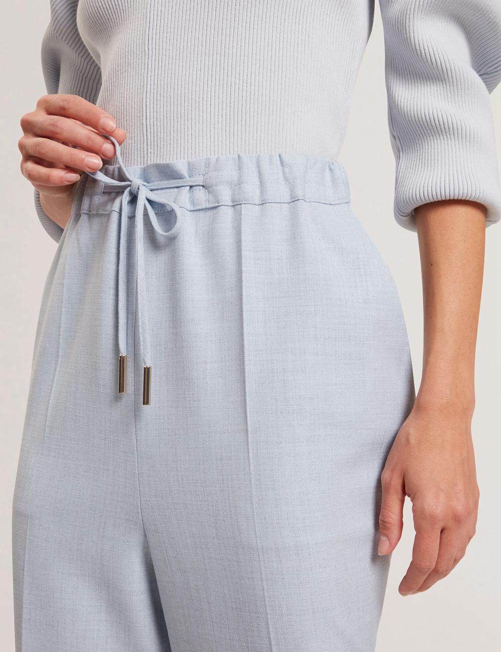 Women Ted Baker BALLIA - Elasticated Waist Tailored Tapered Trousers Blue | KSA  4508-DOWVM
