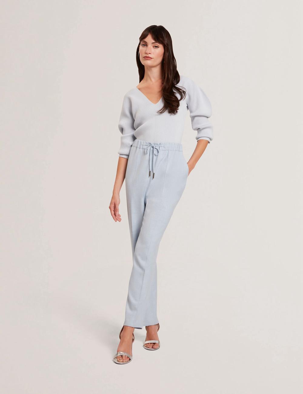 Women Ted Baker BALLIA - Elasticated Waist Tailored Tapered Trousers Blue | KSA  4508-DOWVM