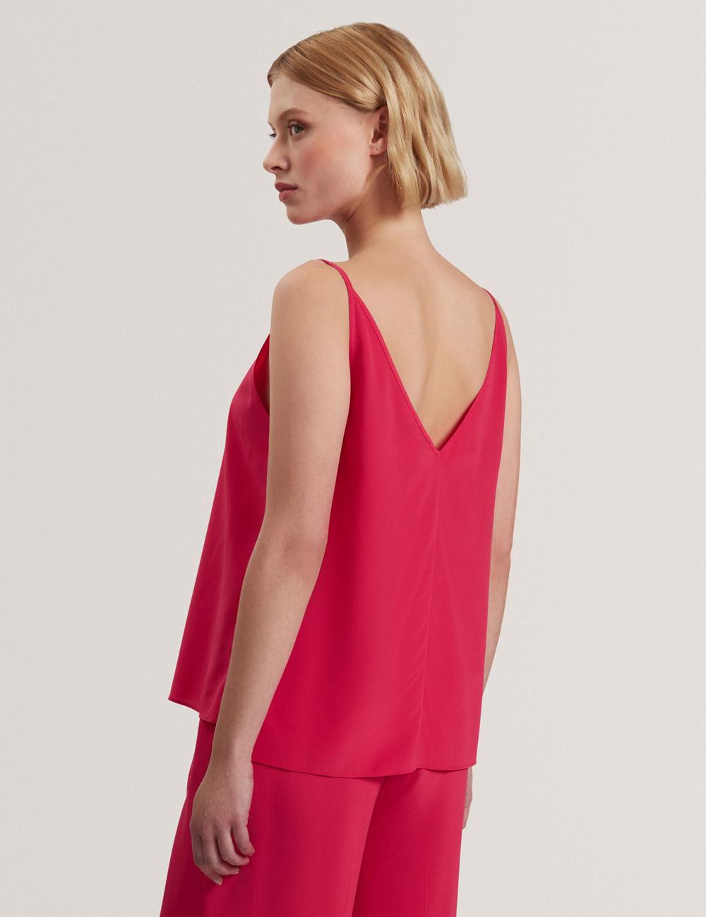 Women Ted Baker CADASA - Pure Silk Scoop Neck Cami Tops Fuchsia | KSA  5802-VKUHZ