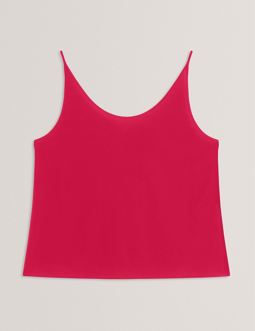 Women Ted Baker CADASA - Pure Silk Scoop Neck Cami Tops Fuchsia | KSA  5802-VKUHZ