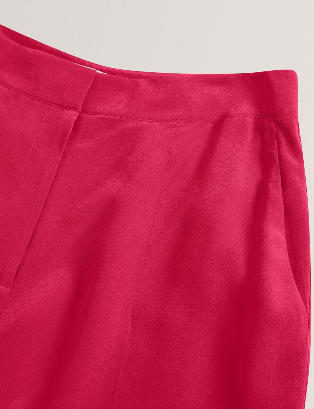 Women Ted Baker CARLOET - Silk Wide Leg Tailored Trousers Fuchsia | KSA  7098-ERXCW