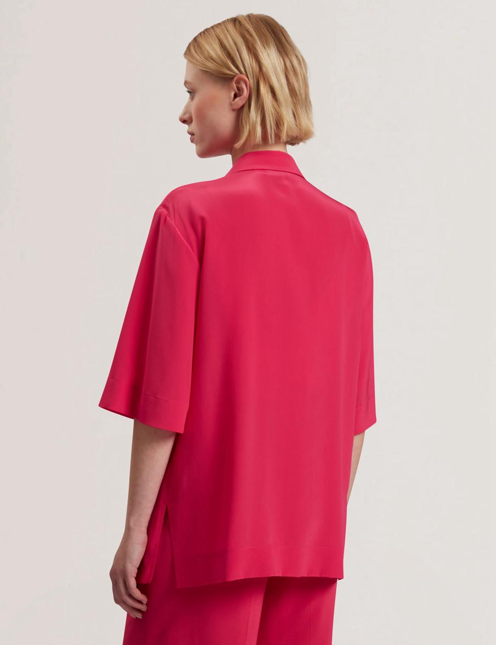 Women Ted Baker CARLOE - Silk Short Sleeve Blazers Fuchsia | KSA  2836-EQOWF
