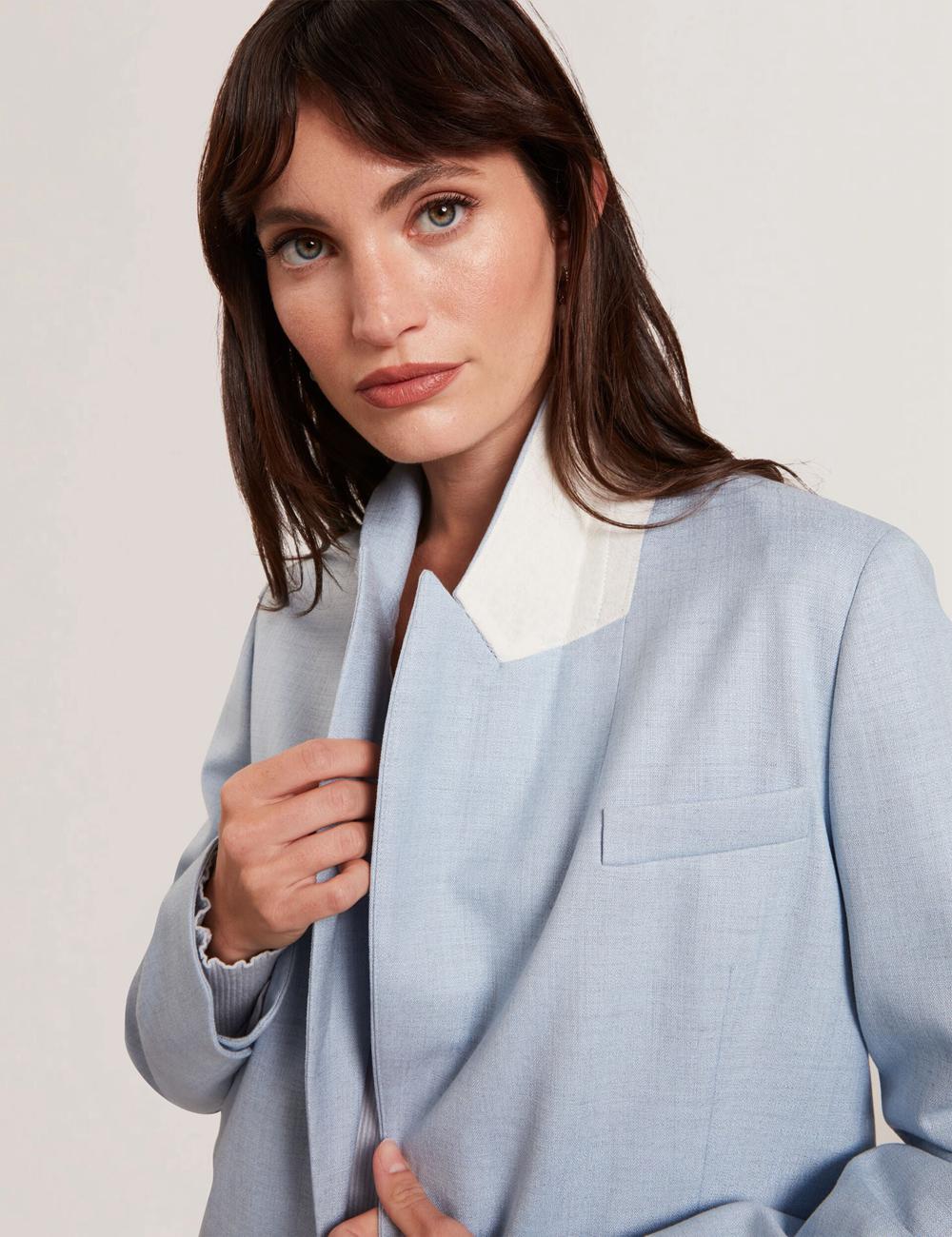 Women Ted Baker CARNI - Relaxed Tailored Single Breasted Blazers Blue | KSA  6291-BRELD