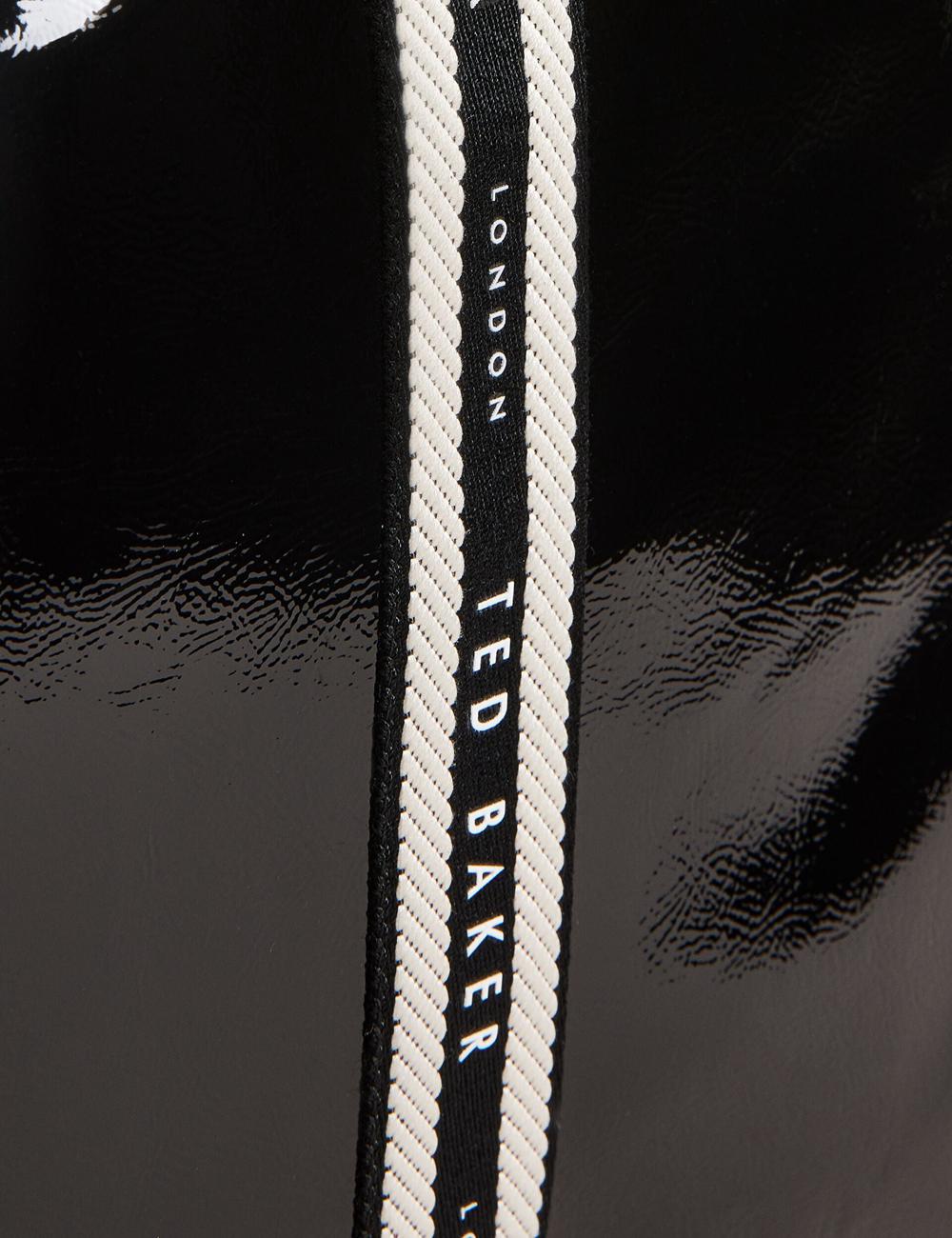 Women Ted Baker CELINIE - Branded Webbing Faux Leather Tote Bags Black | KSA  3918-EUVQG