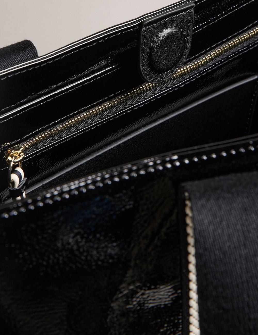 Women Ted Baker CELINIE - Branded Webbing Faux Leather Tote Bags Black | KSA  3918-EUVQG