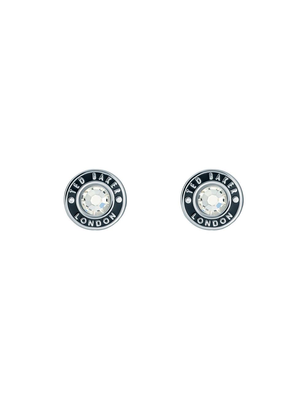 Women Ted Baker CHERELLE - Branded Crystal Button Stud Earrings Silver | KSA  1920-IHMDJ