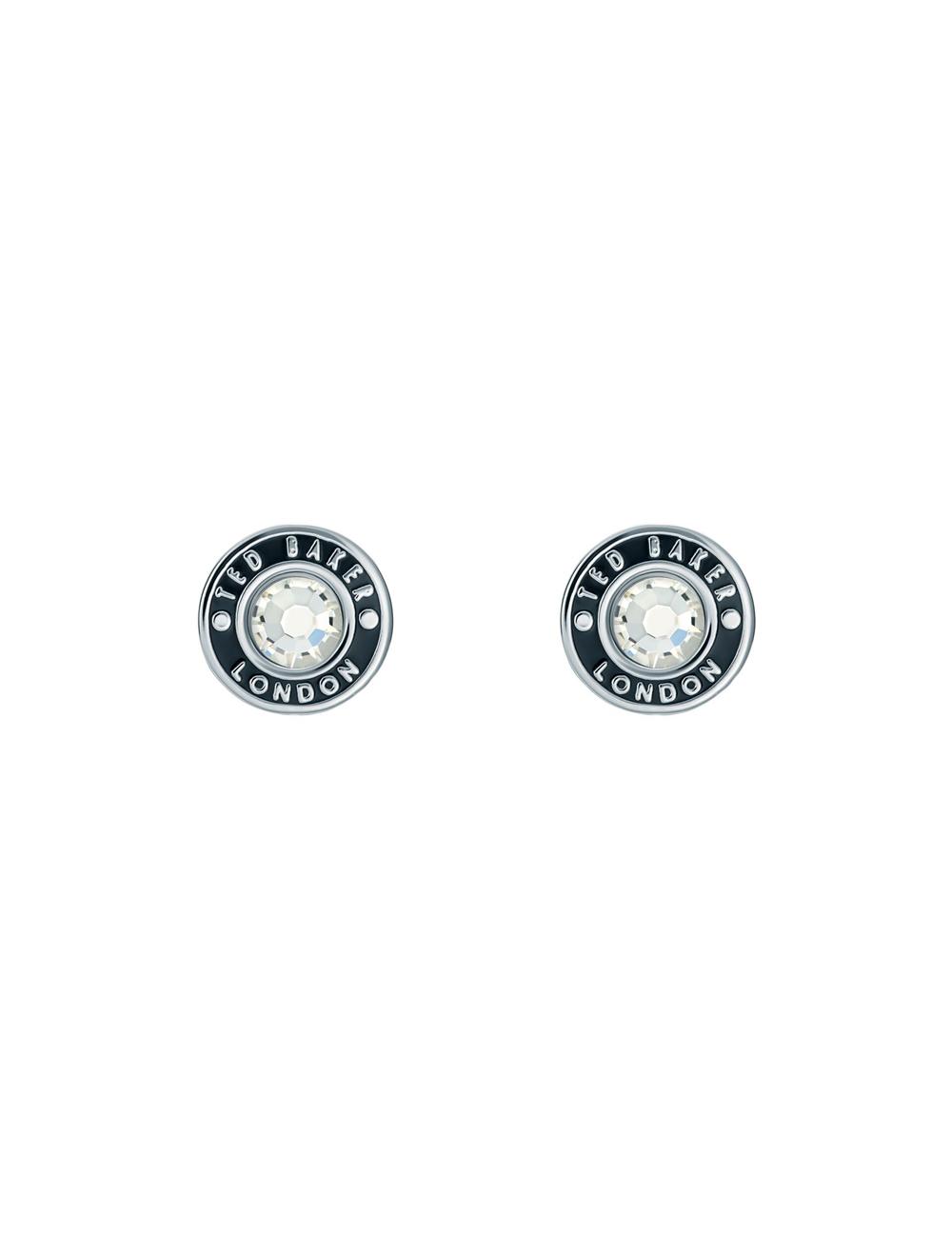 Women Ted Baker CHERELLE - Branded Crystal Button Stud Earrings Silver | KSA  1920-IHMDJ