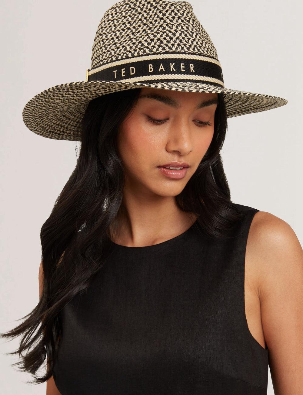 Women Ted Baker CLARIES - Mixed Weave Straw Fedora Hats Natural | KSA  1873-DNMIK