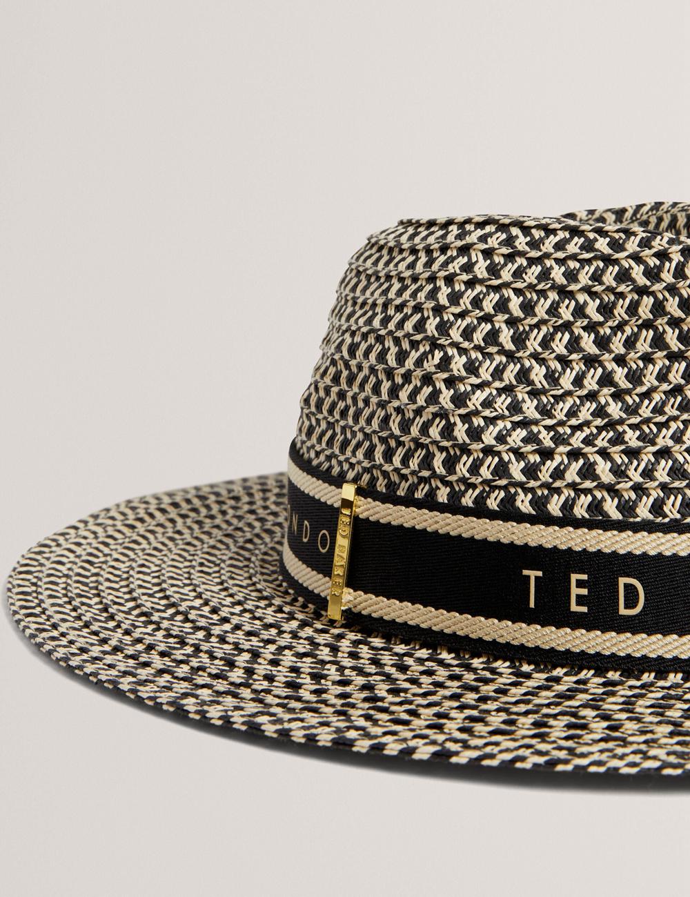 Women Ted Baker CLARIES - Mixed Weave Straw Fedora Hats Natural | KSA  1873-DNMIK