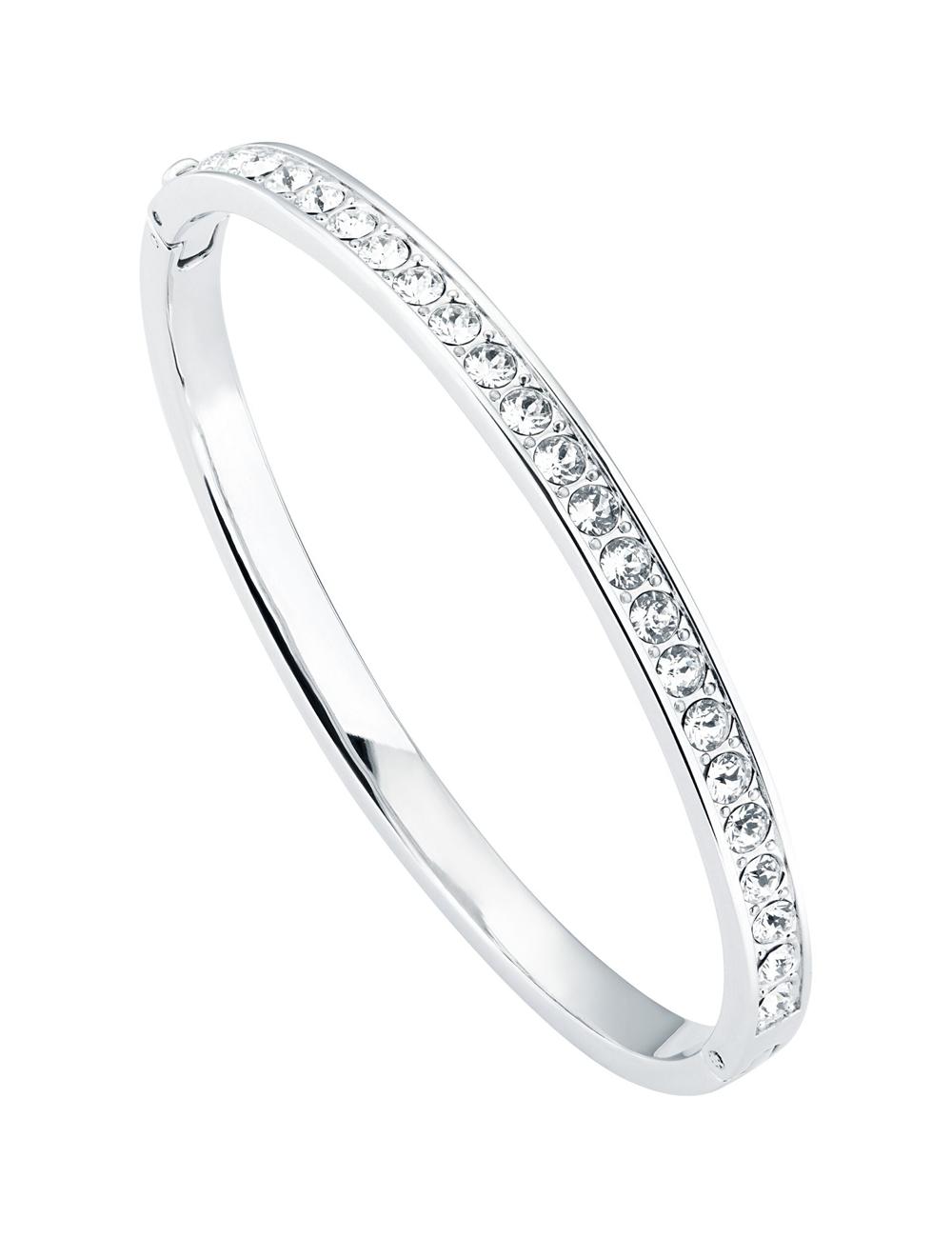 Women Ted Baker CLEMARA - Crystal Hinge Bangle Bracelets Silver | KSA  1283-TIGER