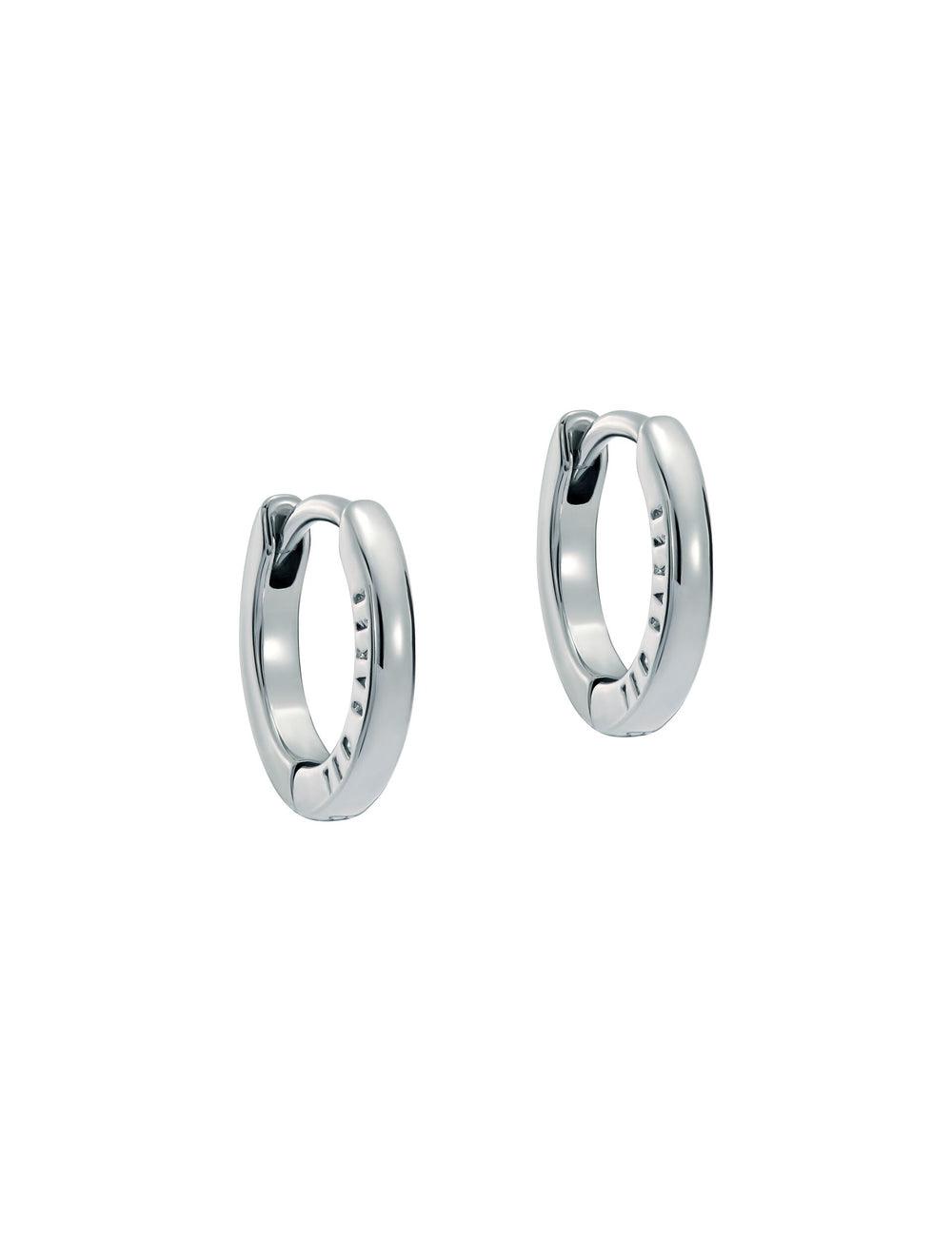 Women Ted Baker CRISLIE - Engraved Logo Small Hoop Earrings Silver | KSA  9385-IDMAQ