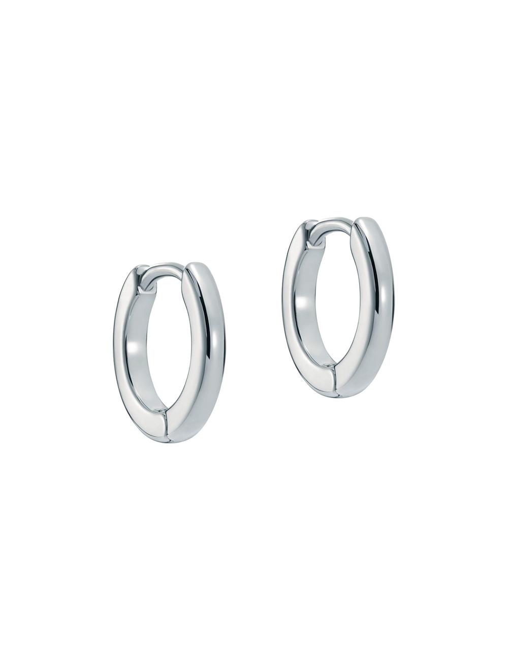 Women Ted Baker CRISLIE - Engraved Logo Small Hoop Earrings Silver | KSA  9385-IDMAQ