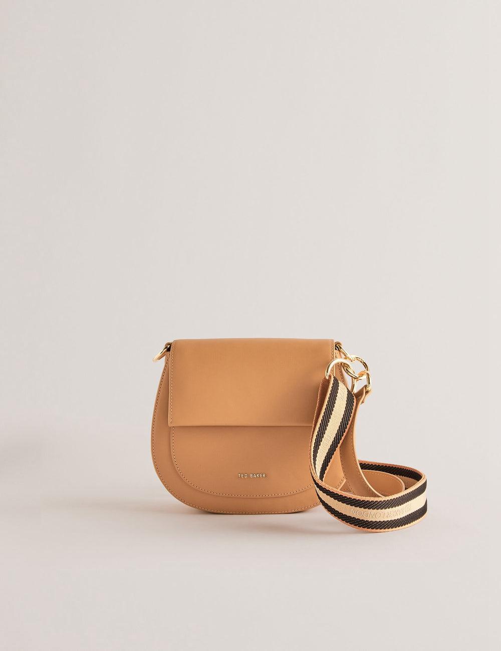 Women Ted Baker DARCELL - Leather Webbing Crossbody Satchel Satchel Bags Taupe | KSA  2165-YIJXO