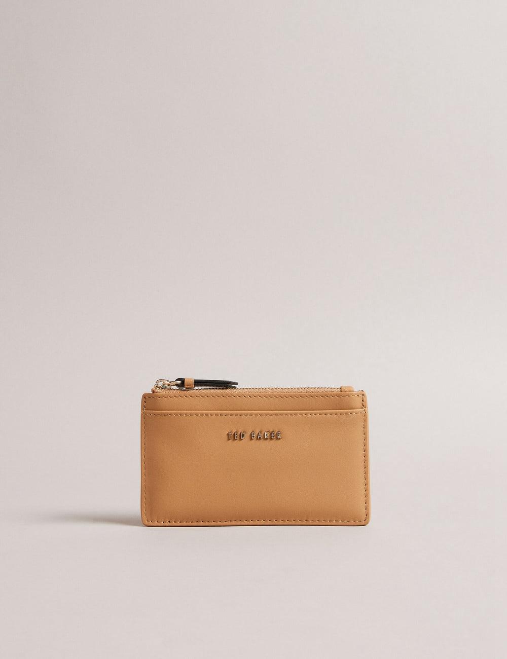 Women Ted Baker DARCENA - Branded Leather Zip Coin Purses Taupe | KSA  8742-HCOTY