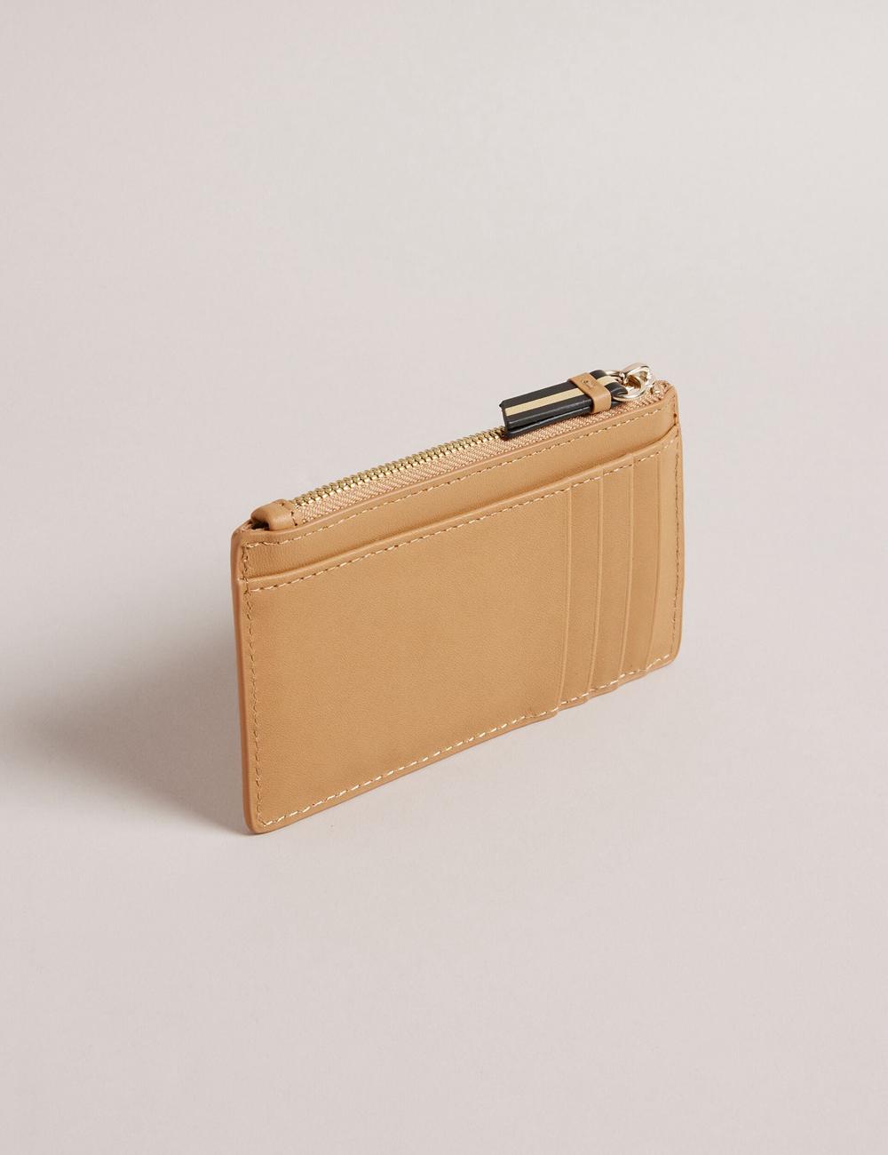 Women Ted Baker DARCENA - Branded Leather Zip Coin Purses Taupe | KSA  8742-HCOTY