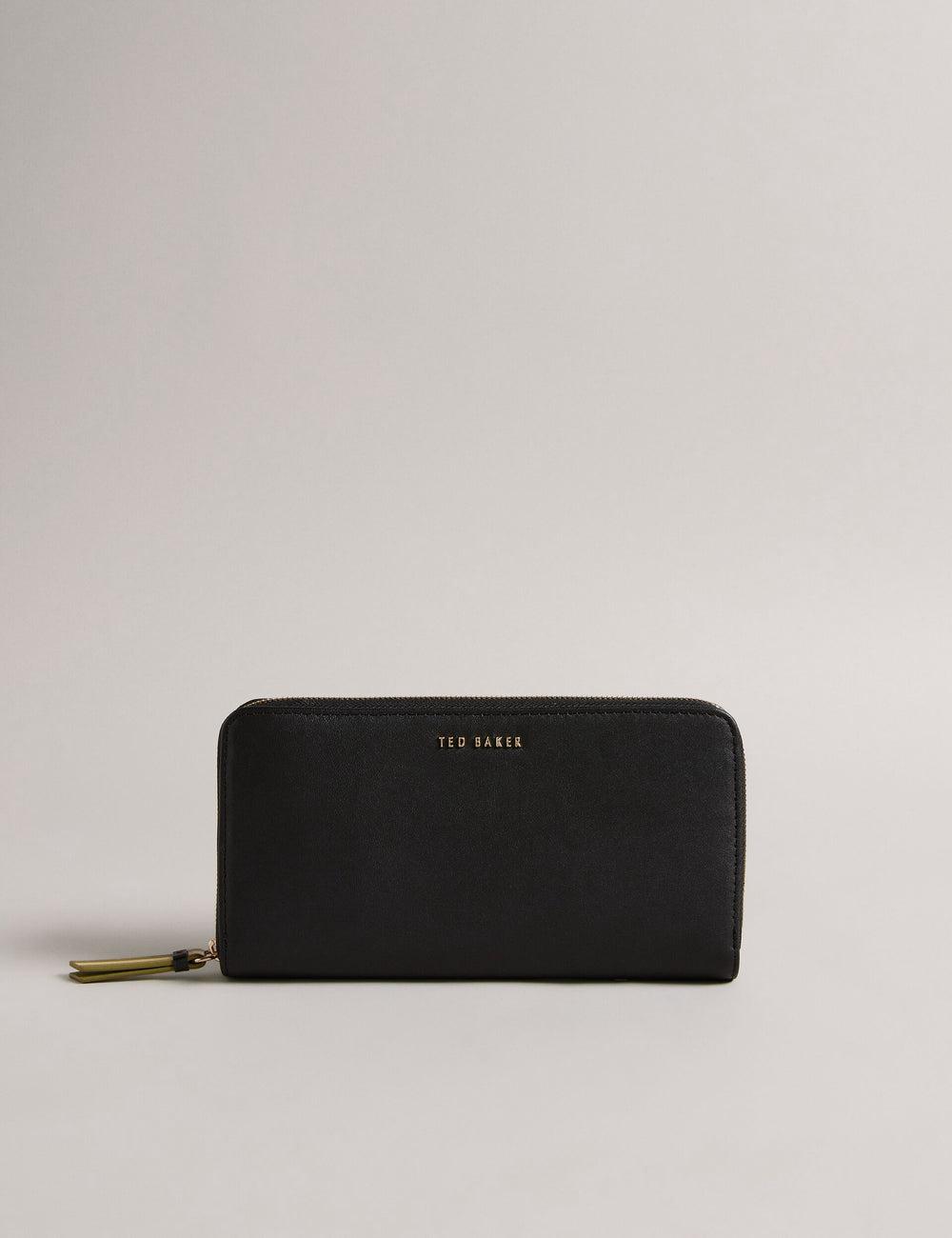 Women Ted Baker DARCIEA - Smooth Leather Zip Around Large Purses Black | KSA  8157-OMCNE