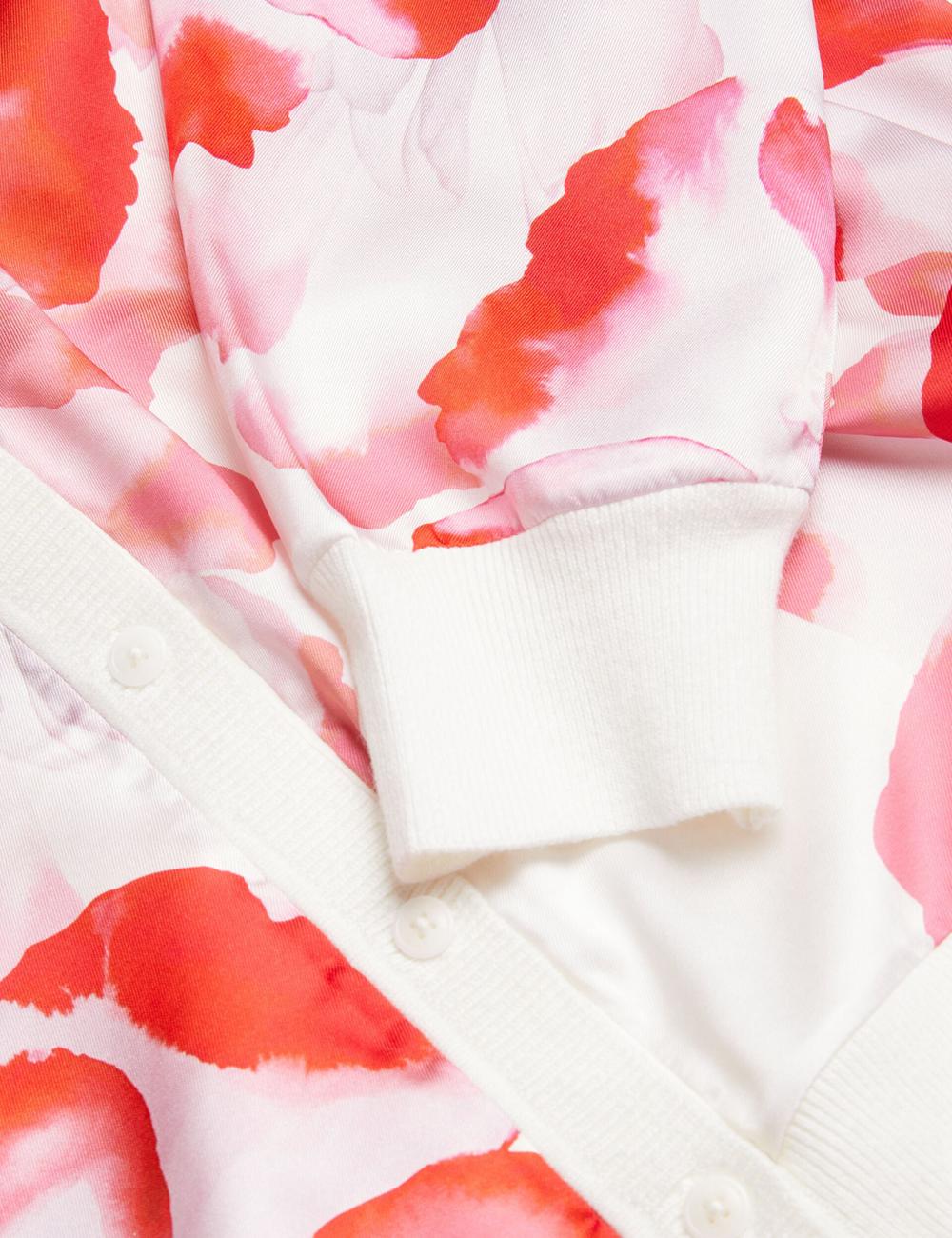 Women Ted Baker DARCIYY - Printed Front 3/4 Sleeve Cardigans Ivory | KSA  7859-MGPSQ