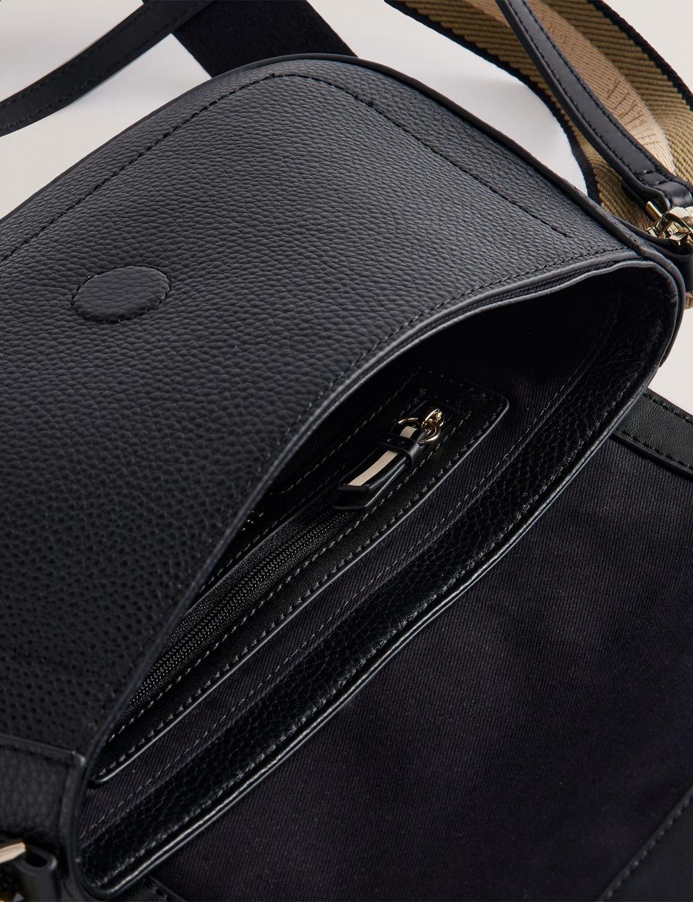Women Ted Baker DARILIE - Leather Webbing East West Satchel Satchel Bags Black | KSA  0624-BJLAO