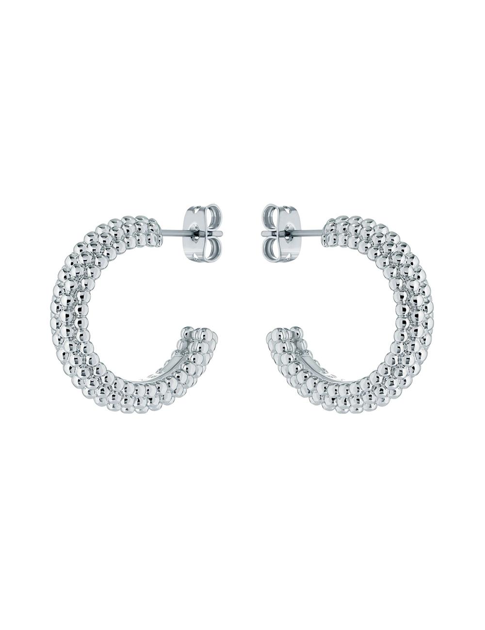 Women Ted Baker DOTETTA - Dotted Texture Hoop Earrings Silver | KSA  9741-WSXVJ