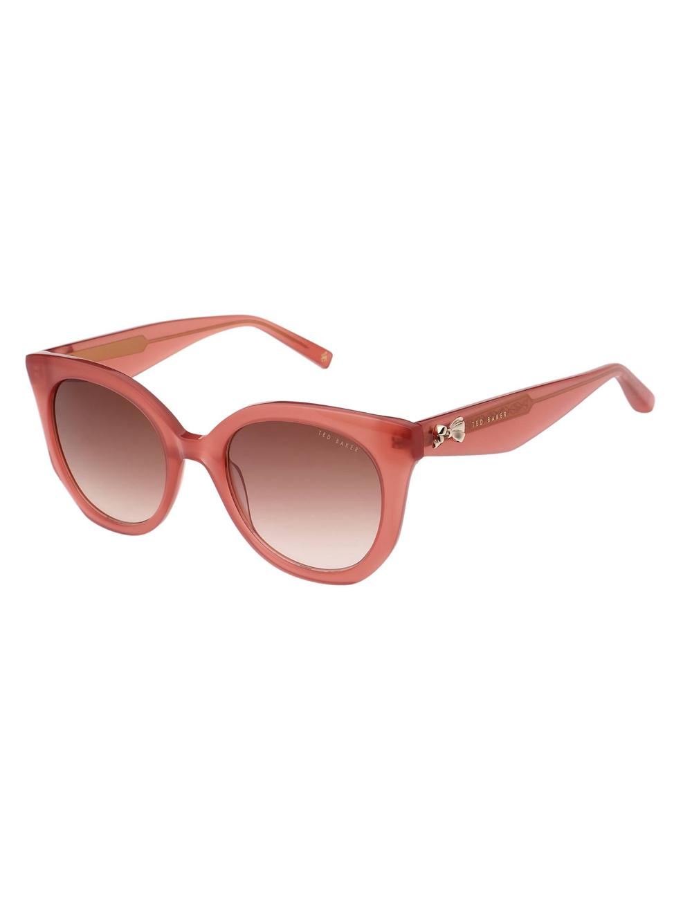 Women Ted Baker ELEN - Oversized Cat Eye Bow Detail Sunglasses Rose Pink | KSA  2604-GDFOI