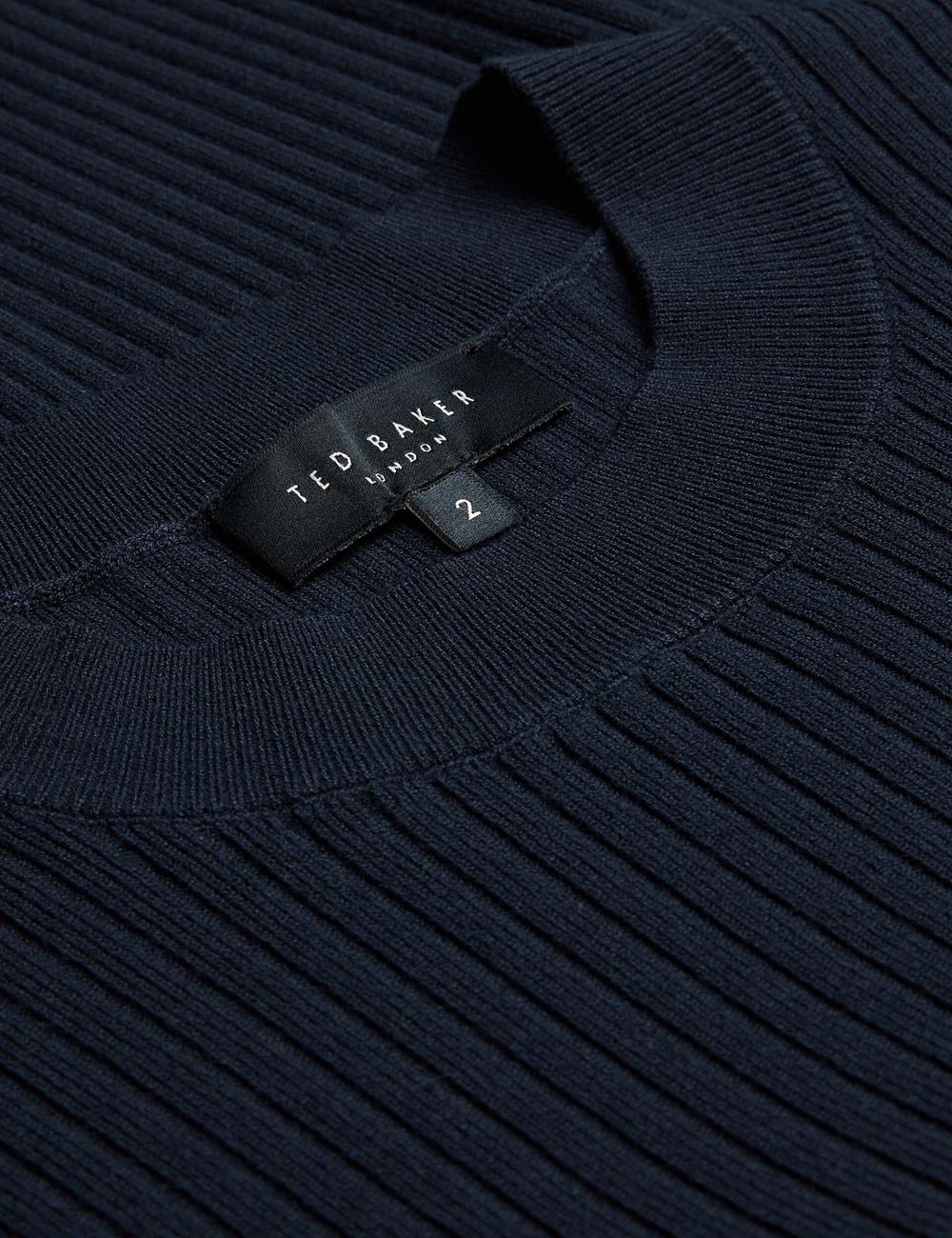 Women Ted Baker ELLIHAA - Ribbed Knit Half Sleeve Tops Navy | KSA  2645-WCJMA