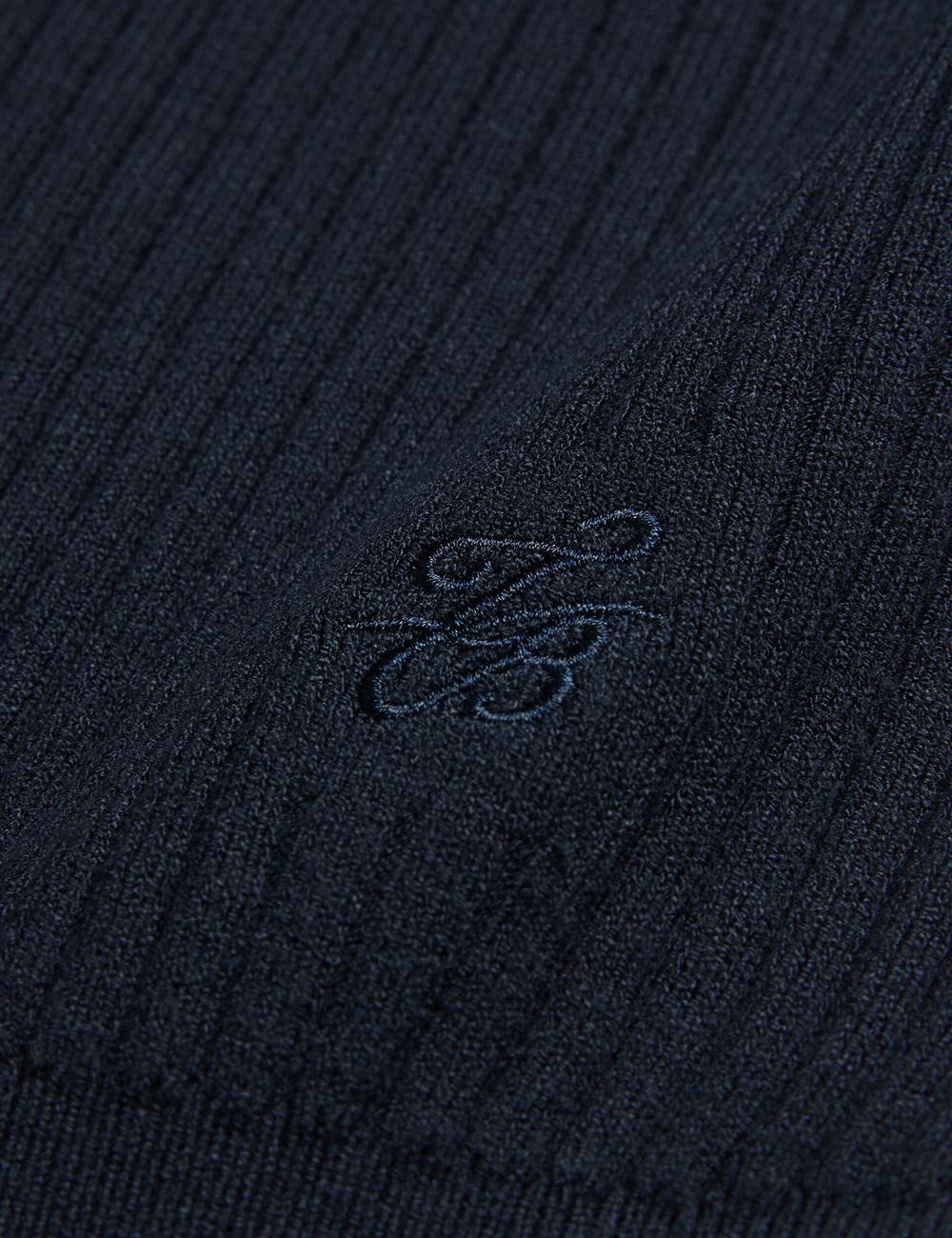 Women Ted Baker ELLIHAA - Ribbed Knit Half Sleeve Tops Navy | KSA  2645-WCJMA