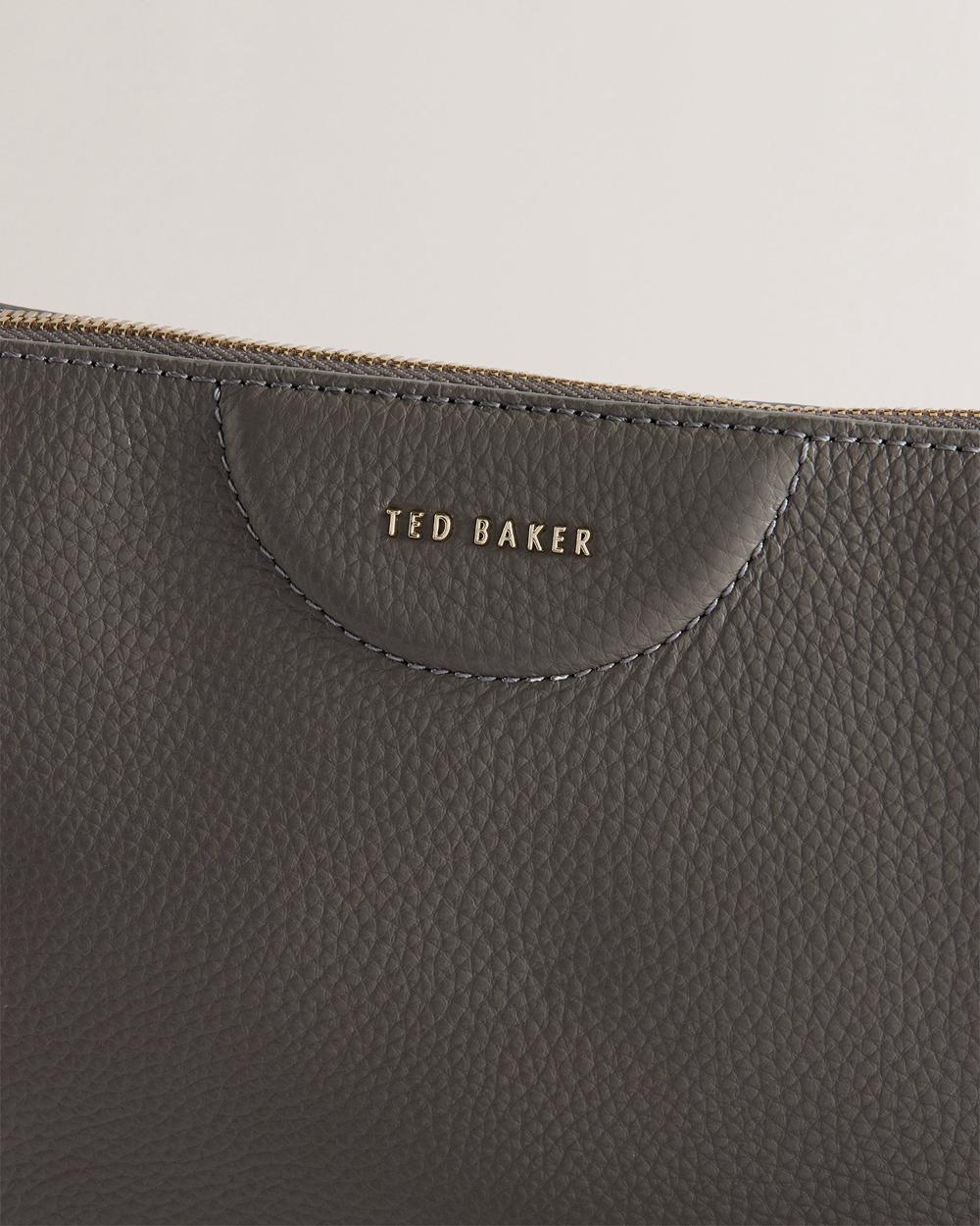 Women Ted Baker ESILLE - Branded Webbing Crossbody Leather Crossbody Bags Mid-Grey | KSA  3982-TSXYW
