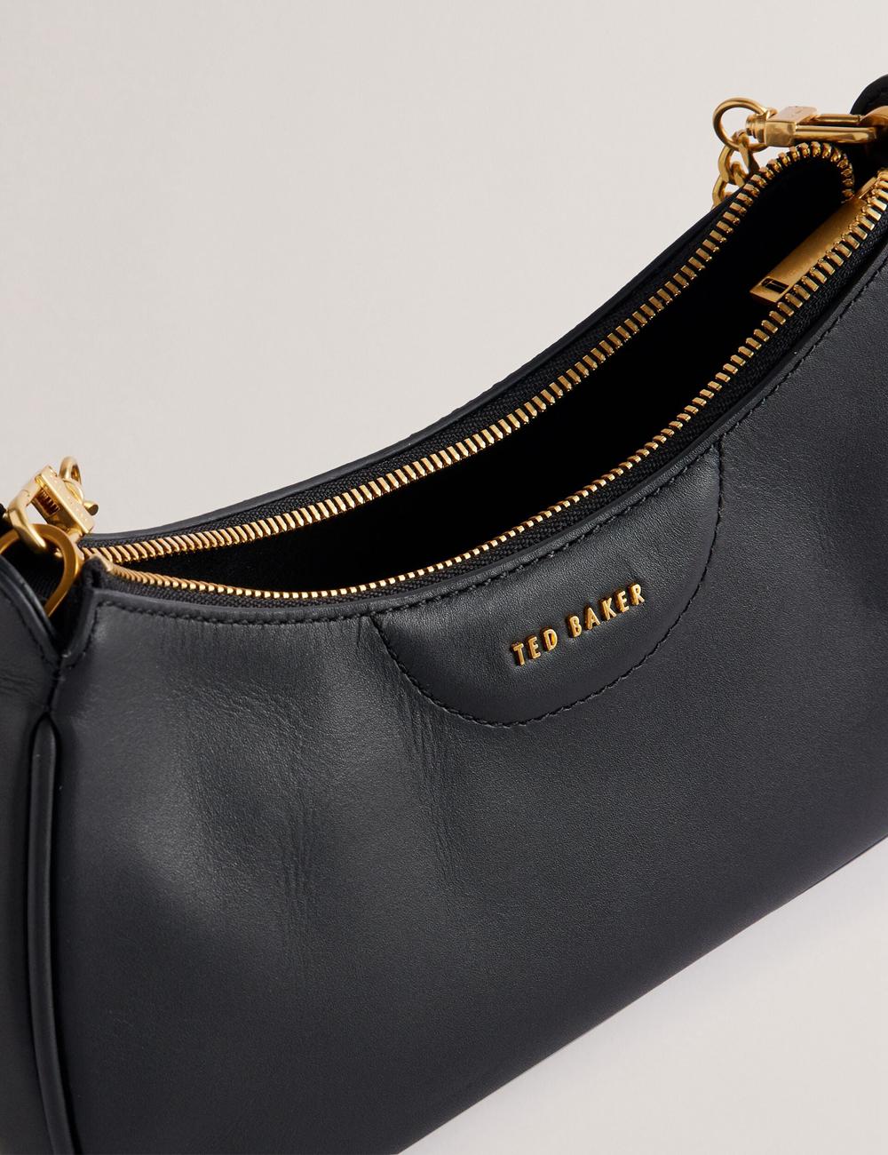 Women Ted Baker ESSIY - Leatheruette With Webbing Strap Shoulder Bags Black | KSA  2934-JPYAR