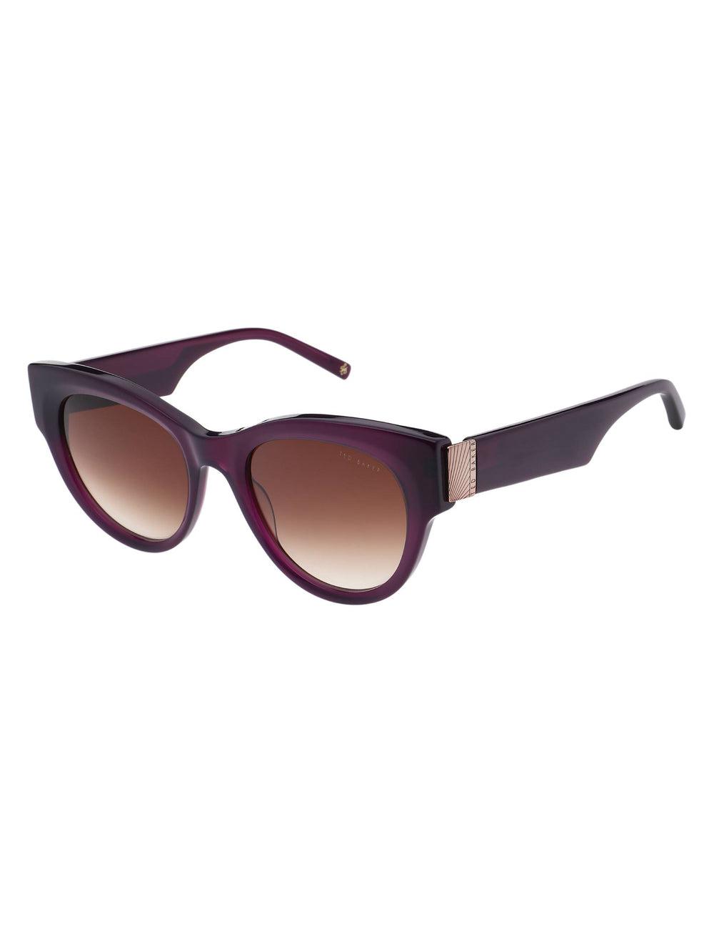 Women Ted Baker FARAH - Hardware Detail Cat Eye Sunglasses Plum | KSA  5086-AGNTQ