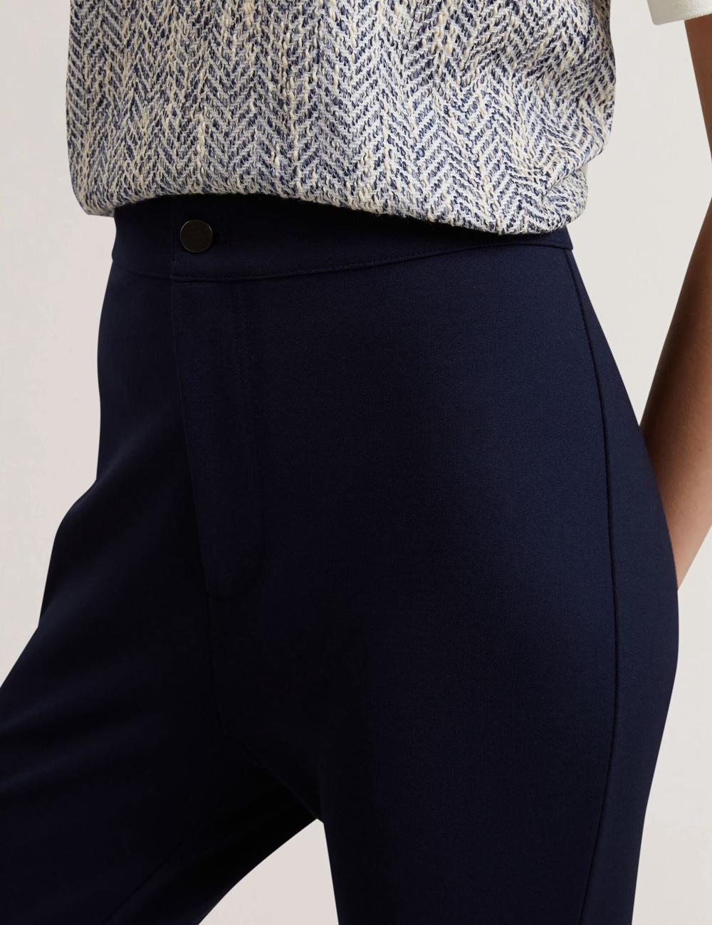 Women Ted Baker FELINDA - Fly Front Stretchy Leggings Navy | KSA  5296-ODYMB