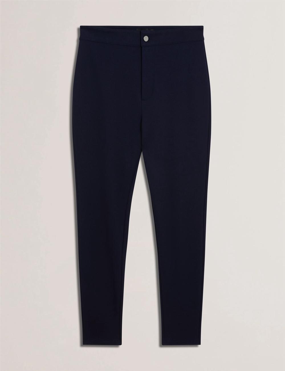 Women Ted Baker FELINDA - Fly Front Stretchy Leggings Navy | KSA  5296-ODYMB