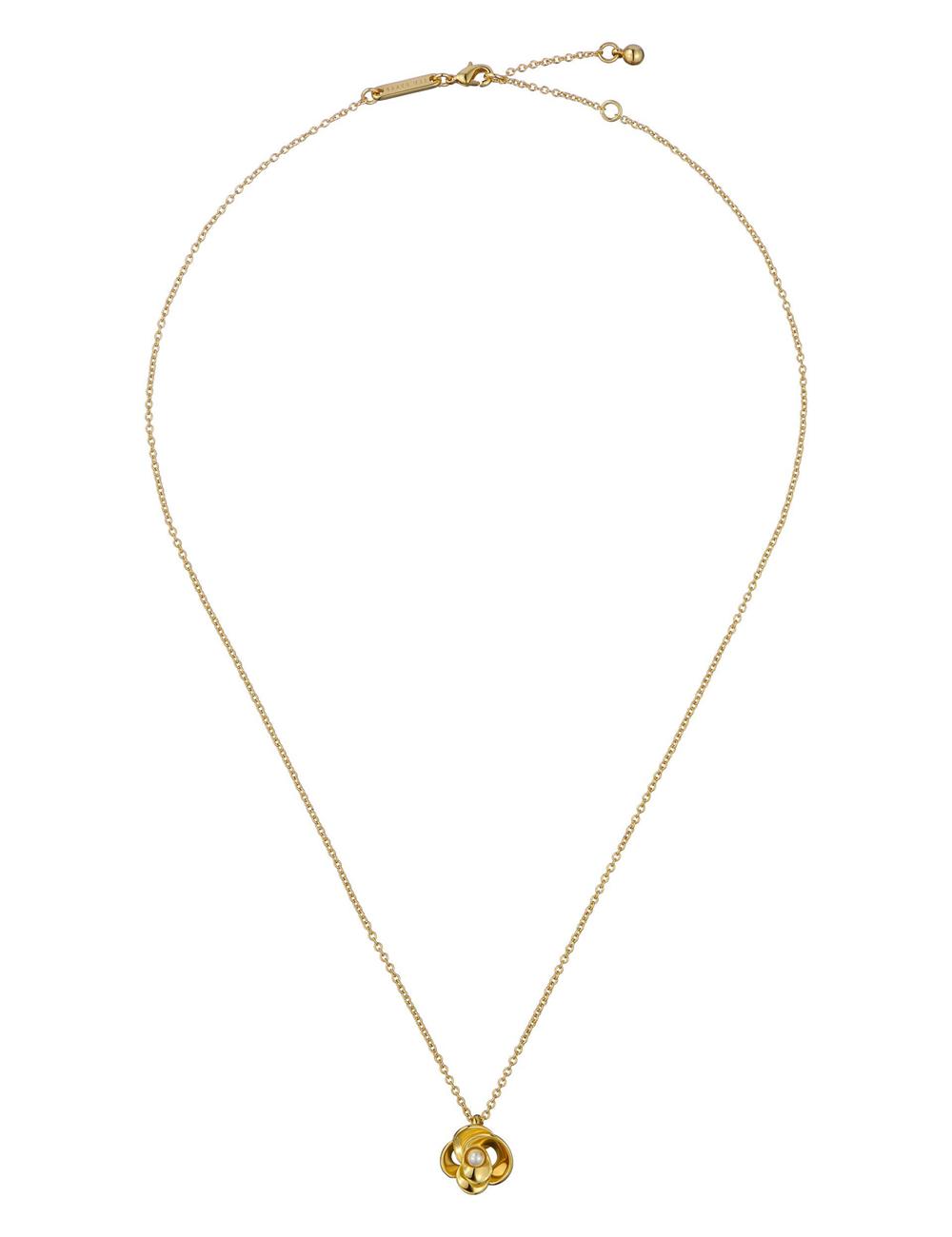 Women Ted Baker FLORA - Pearl Detail Flower Pendant Necklaces Gold | KSA  8469-ZWMAU