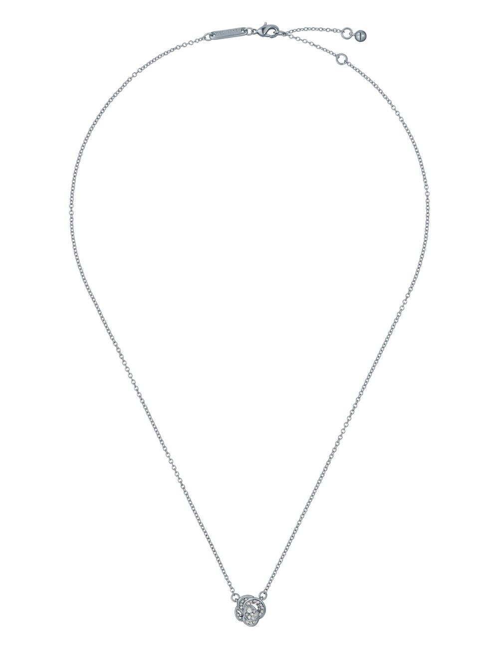 Women Ted Baker FLORITA - Crystal Flower Pendant Necklaces Silver | KSA  1597-MFVKE