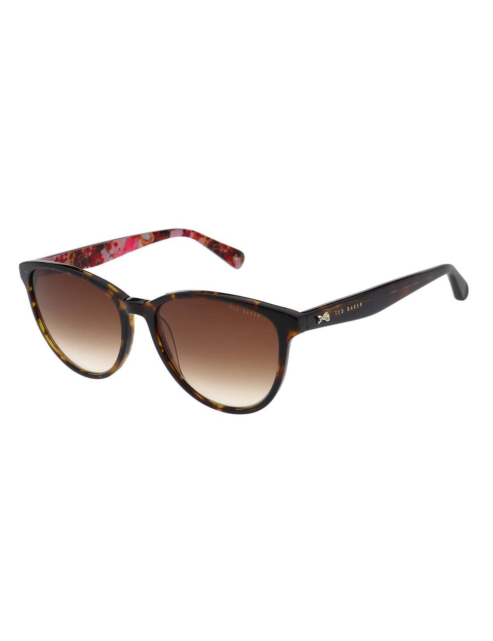 Women Ted Baker FLORI - Classic Round Print Detail Sunglasses Brown | KSA  7358-GZSLW