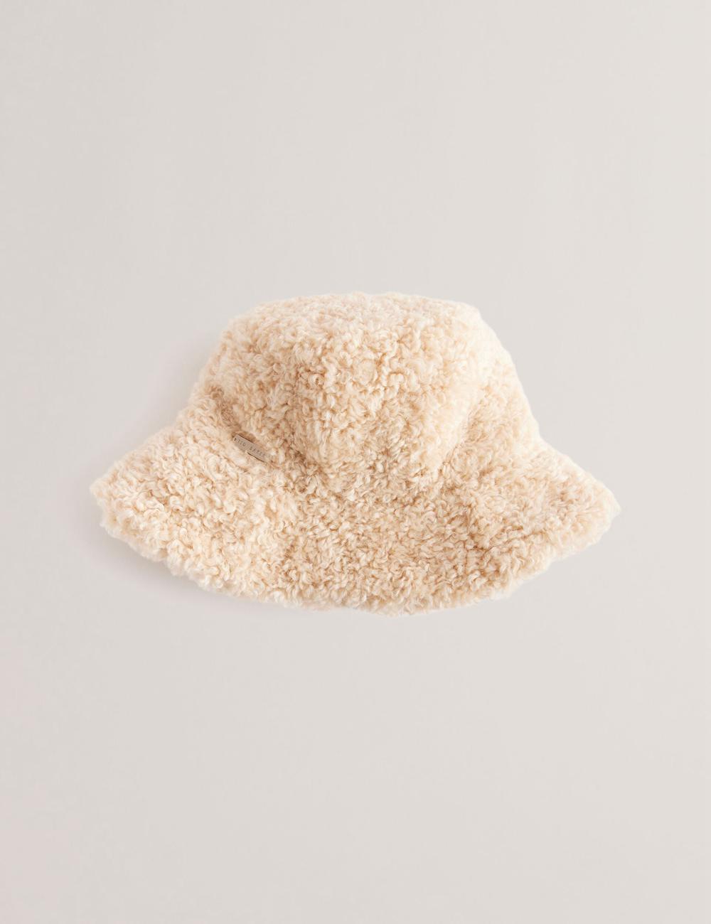 Women Ted Baker FLUFFYI - Faux Shearling Wide Brim Bucket Hats Natural | KSA  5462-IQLYU