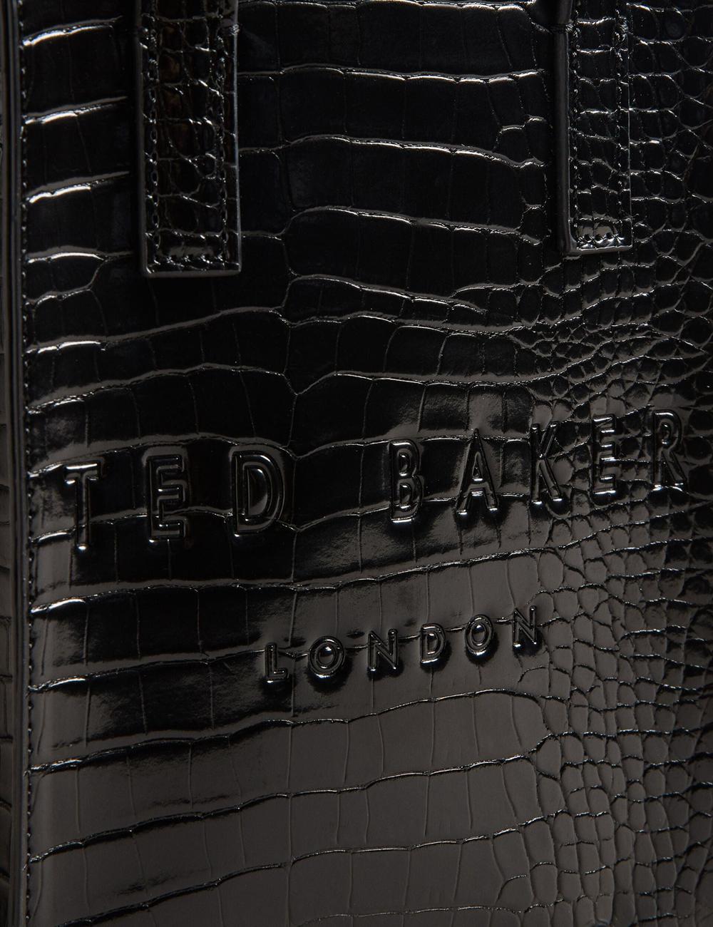 Women Ted Baker GATOCON - Mini Croc Effect Icon Tote Bags Black | KSA  5130-YDTZG