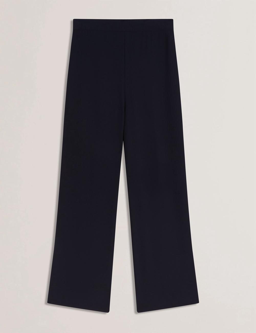 Women Ted Baker GORJJA - Piping Detail Wide Leg Crepe Trousers Navy | KSA  8392-YTIVB