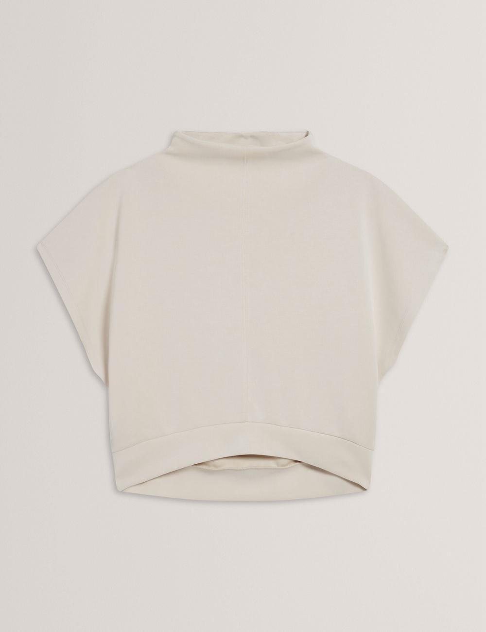 Women Ted Baker HALIYY - Funnel Neck Boxy Short Sleeve Sweatshirts Ivory | KSA  3724-VCFGU