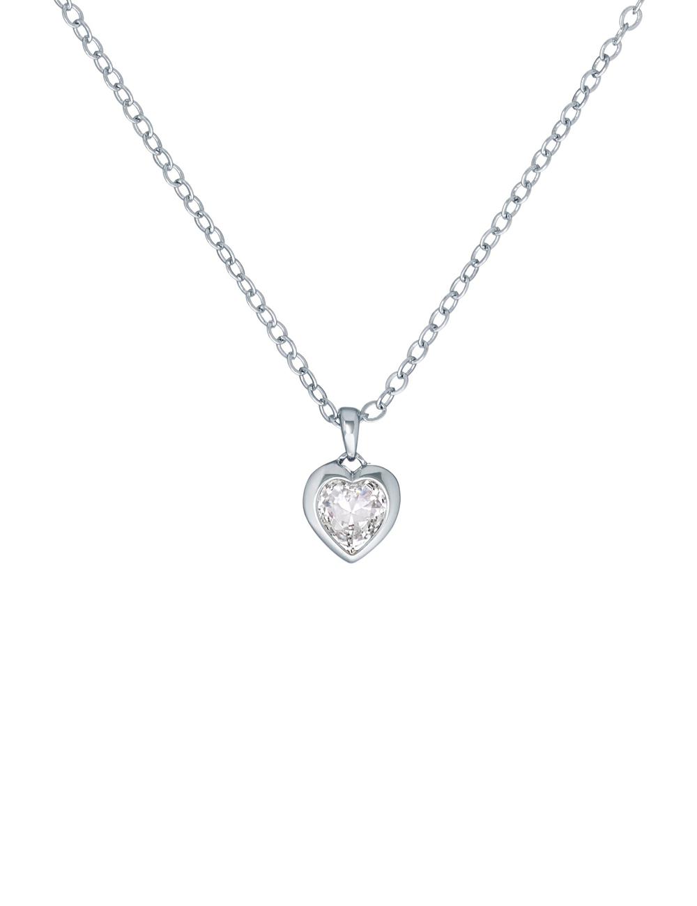 Women Ted Baker HANNELA - Solitaire Crystal Heart Pendant Necklaces Silver | KSA  1487-IBGJW