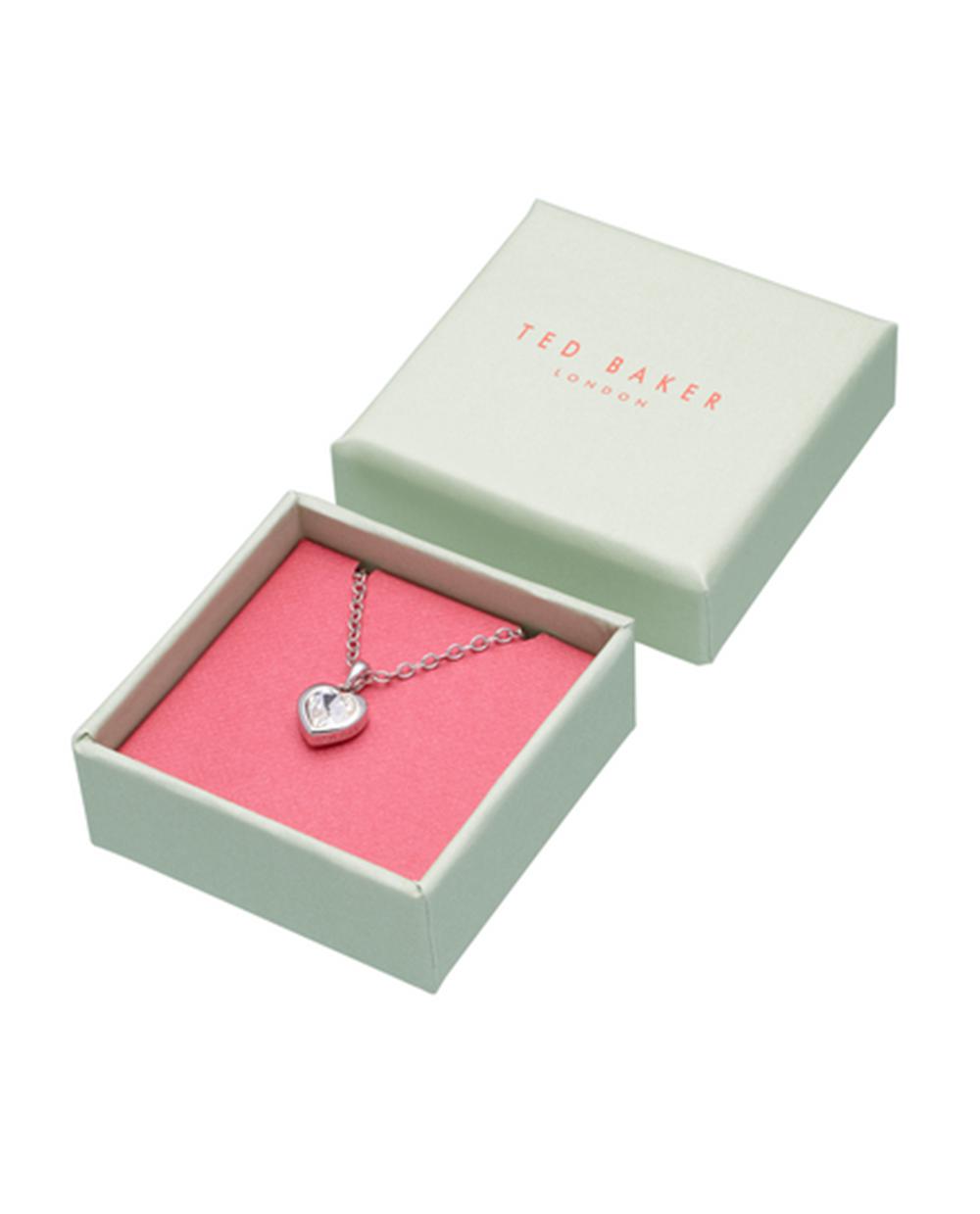 Women Ted Baker HANNELA - Solitaire Crystal Heart Pendant Necklaces Silver | KSA  1487-IBGJW