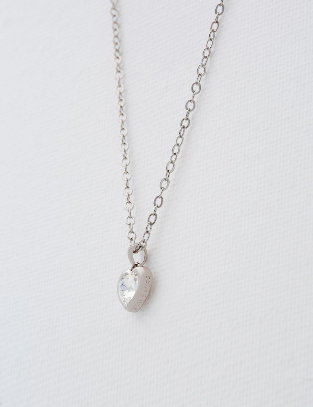 Women Ted Baker HANNELA - Solitaire Crystal Heart Pendant Necklaces Silver | KSA  1487-IBGJW